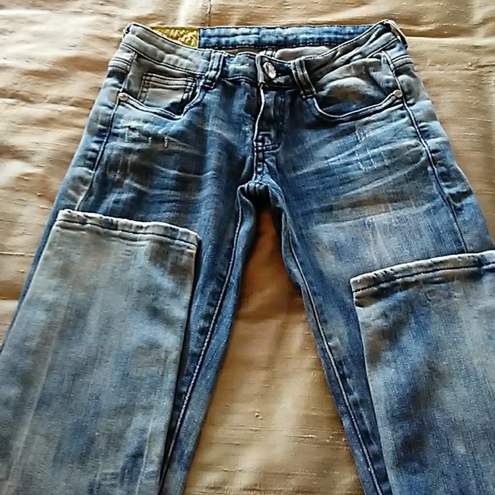 Machine Acid Washed Distressed Jeans - Picture 4 of 8